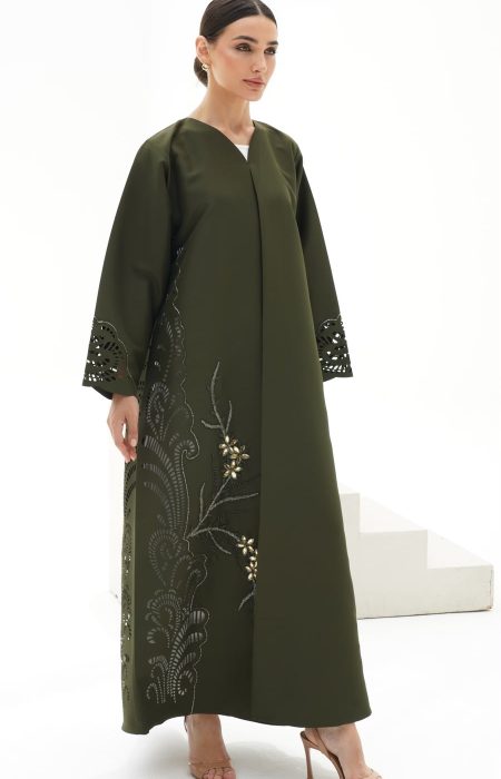Laizer cut abaya